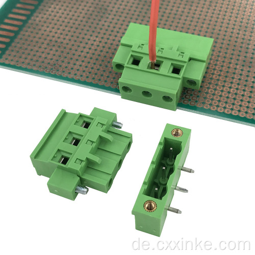 7,62 mm Tonhöhe mit Flansch-Plug-In-Klemme Männlicher und weiblicher Steckerwinkel